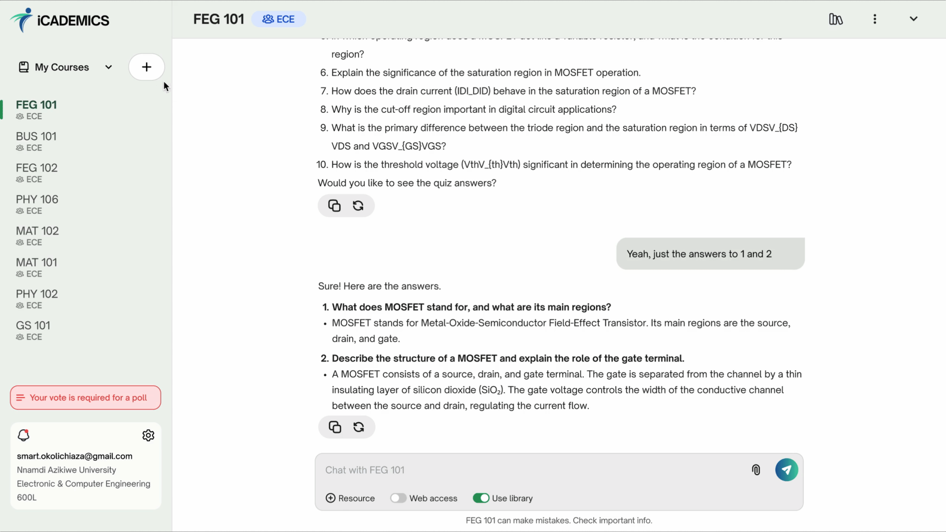 Gif showing how to create a course on iCademics